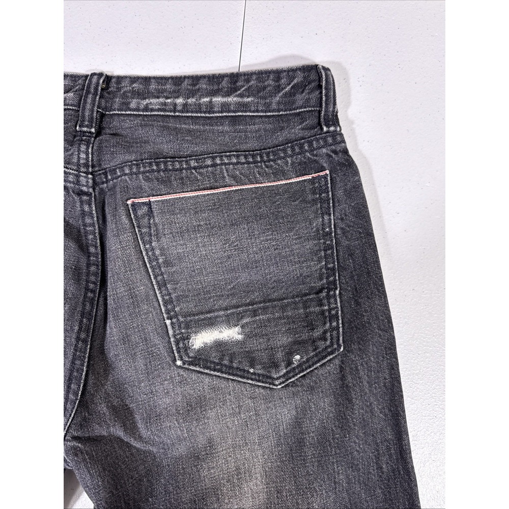 Banana Republic Jeans Mens Size 30x32 Black Selvedge Distressed Stretch Grunge